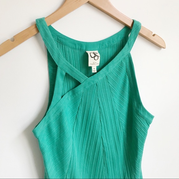 ONE SEPTEMBER Green Ribbed Strappy Tank Sz M - Picture 2 of 5
